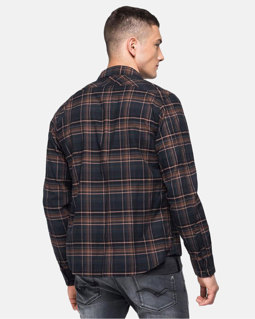 Replay-Cotton-Shirt-With-Pockets-Πουκάμισο-Ανδρικό-Καρώ-2